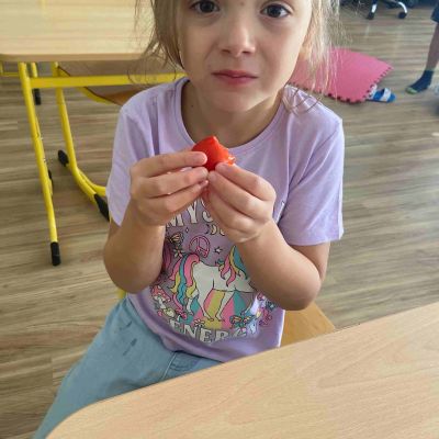 ochutnávka zeleniny ze školní zahrádky