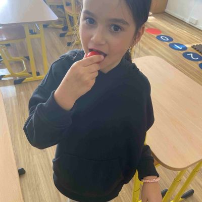 ochutnávka zeleniny ze školní zahrádky